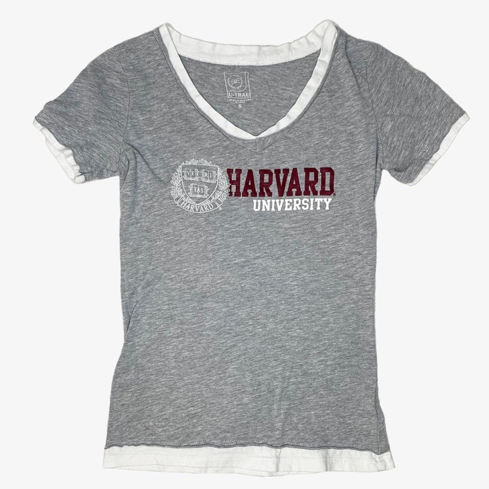 Grey V-Neck Harvard Tee